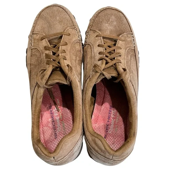 Skechers Bikers Curbed Women’s 9.5 Brown Suede Relaxed Fit Memory Foam Sneakers - Picture 4 of 13